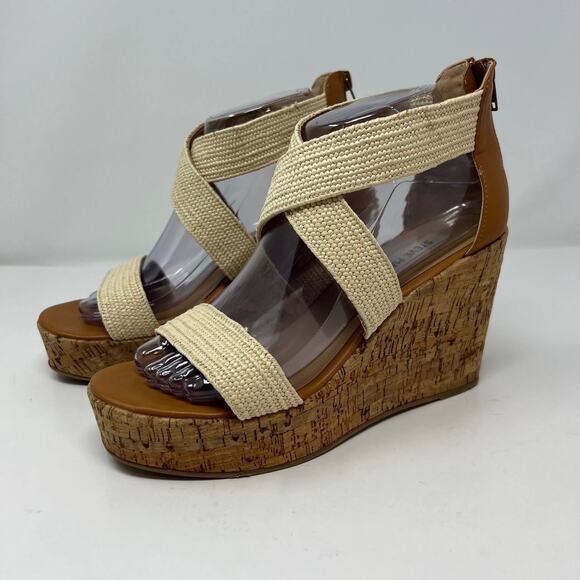 Steve Madden Elwyn Women's Cork Wedge Sandals - Picture 1 of 13